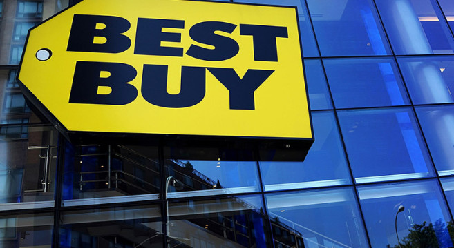 FILE: Best Buy Shares Tumble After Holiday Earnings Report Best Buy Posts First Quarterly Profit In A Year